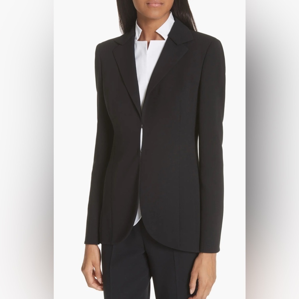 Akris Pentagon Double Face Wool Jacket in Black - Size US 8